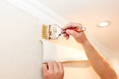 Pose de papier peint à Lapte — revêtements muraux et toiles de verre